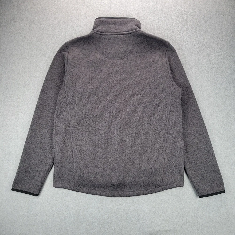 L.L. Bean Sweater Fleece Full-Zip Jacket Mens Medium Gray Marled‎ 504938 Pocket